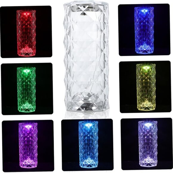 Rose Crystal Table Lamp/USB Rechargeable - Picture 2 of 11